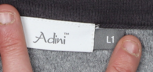 Adini Women's Black Striped Pullover Jumper - Size L