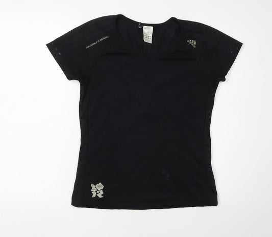 Adidas Women's Black Slim Fit Active T-Shirt Size 14