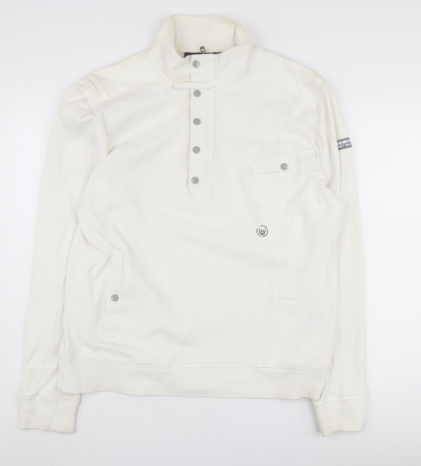 Duck and Cover Men’s Ivory Henley Sweatshirt 2XL
