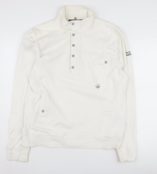Duck and Cover Men’s Ivory Henley Sweatshirt 2XL