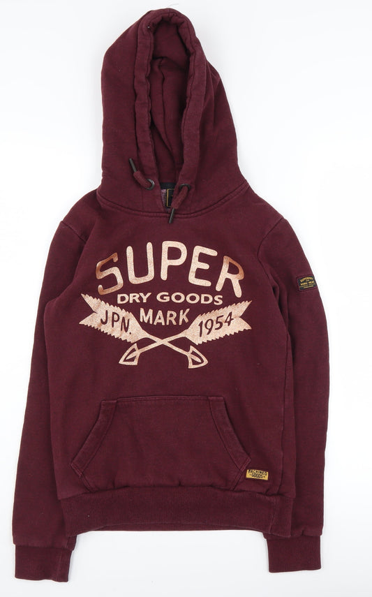 Superdry Women's Red Pullover Hoodie Size 6