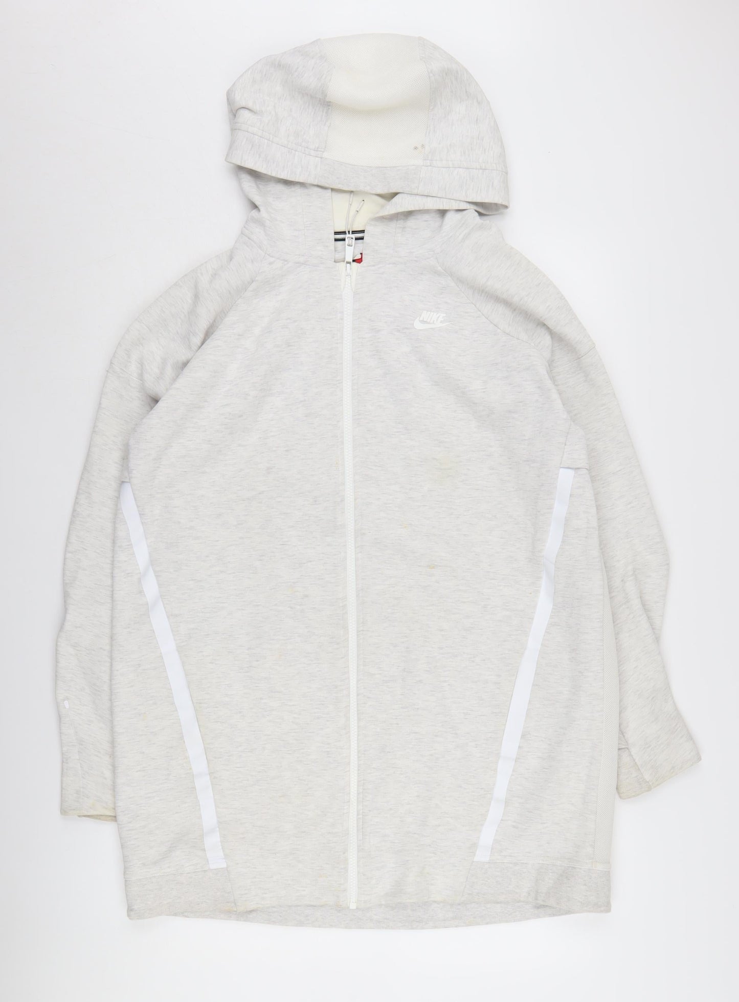 Nike Men's Grey Full Zip Hoodie, Large, Logo Accent