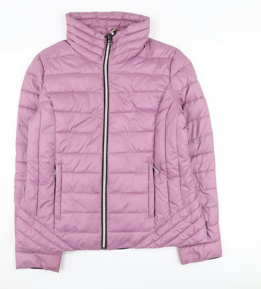 Everlast Women's Purple Puffer Jacket, L, Full Zip