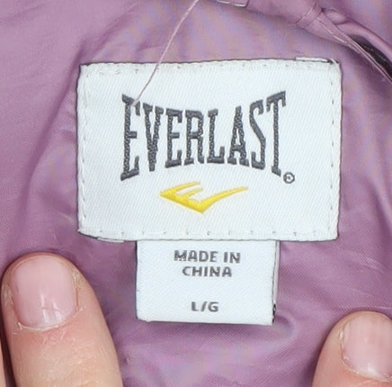 Everlast Women's Purple Puffer Jacket, L, Full Zip