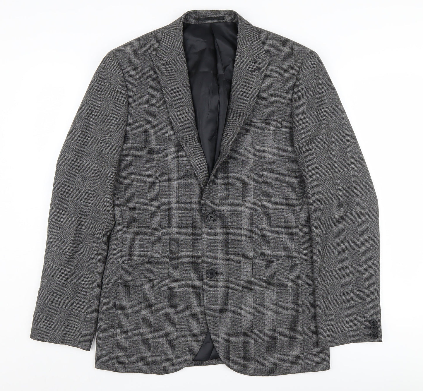 Next Men's Grey 38R Blazer, Single-Breasted, Formal