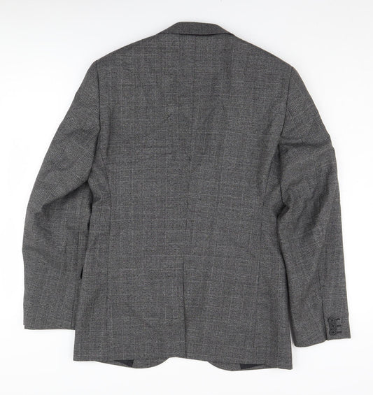 Next Men's Grey 38R Blazer, Single-Breasted, Formal