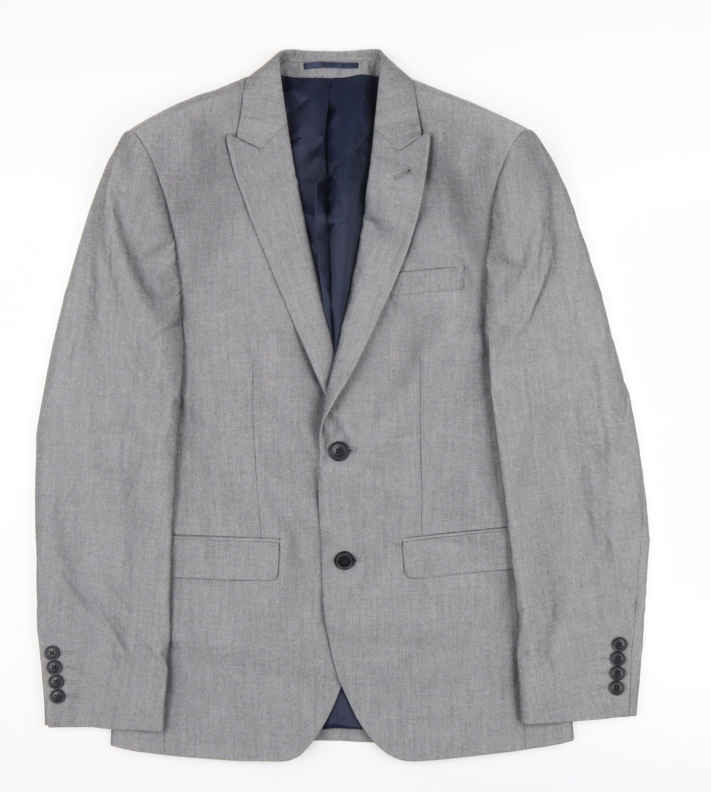 Next Men's Grey Suit Jacket 36 Short, Polyester Blend