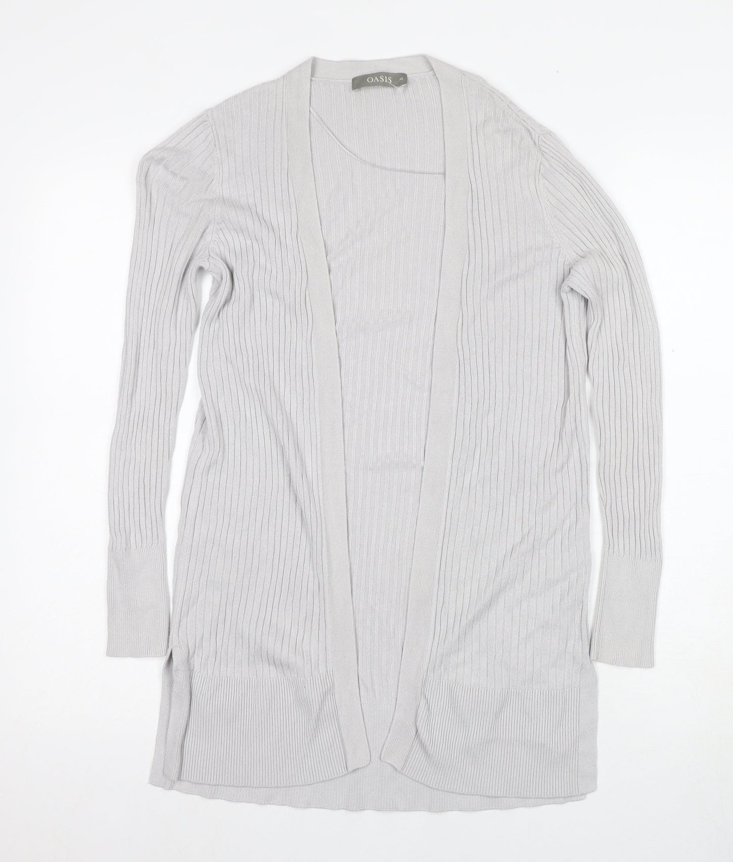 Oasis Women's Grey Cardigan XS Knit Long Sleeve