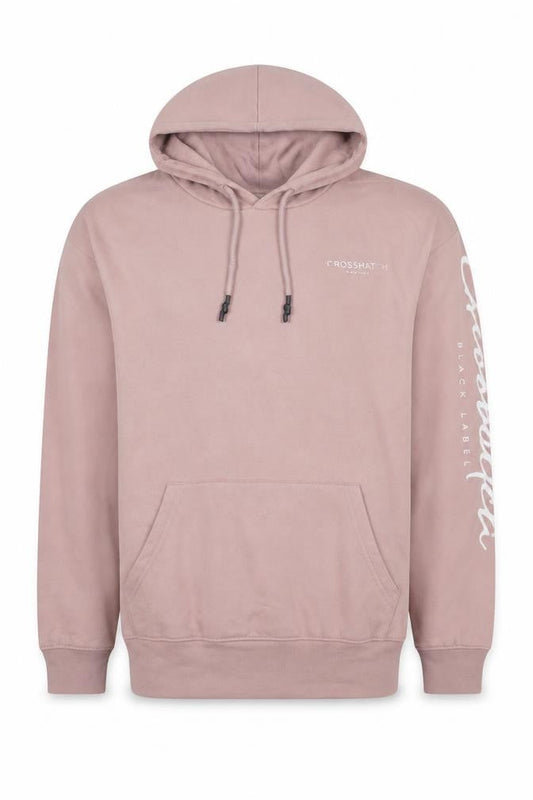 Mens UK XS Regular Crosshatch Pink Pullover Hoodie