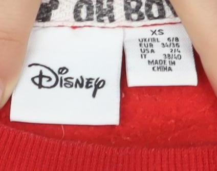 Disney Women's Red XS Mickey Mouse Pullover Sweatshirt