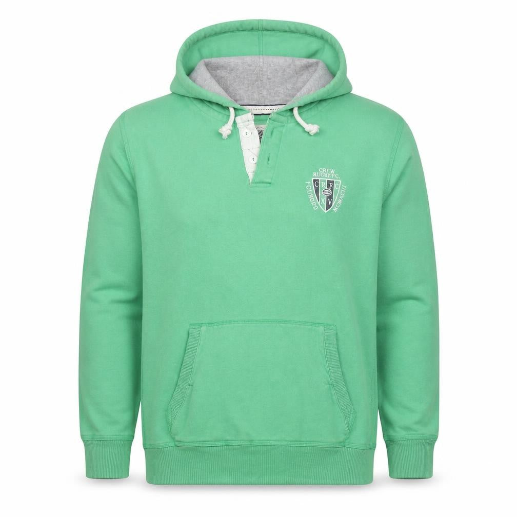Mens UK M Regular Crew Clothing Co Green Henley Hoodie