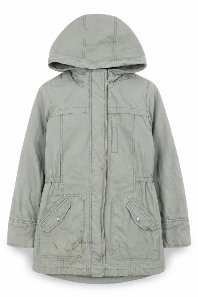 Gap Boys Green Parka 12-13 Years Hooded Mid-Length Jacket