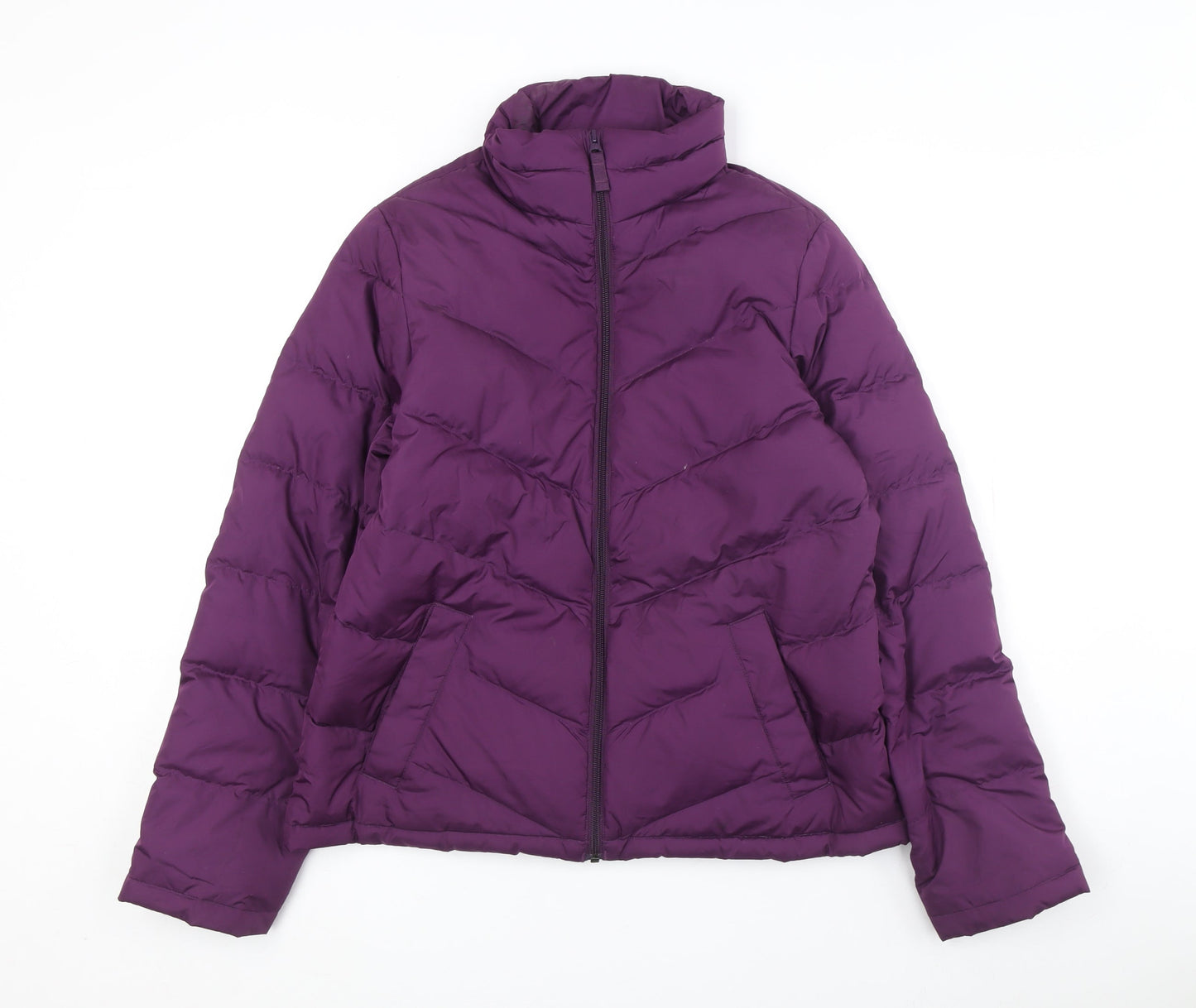 Lands' End Women's Purple M Puffer Jacket Winter Regular Fit