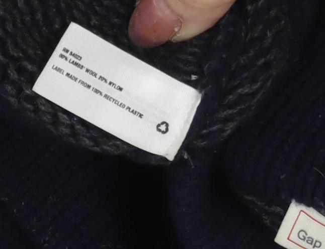 Gap Men's Blue XL Knit Wool Toggle Jacket