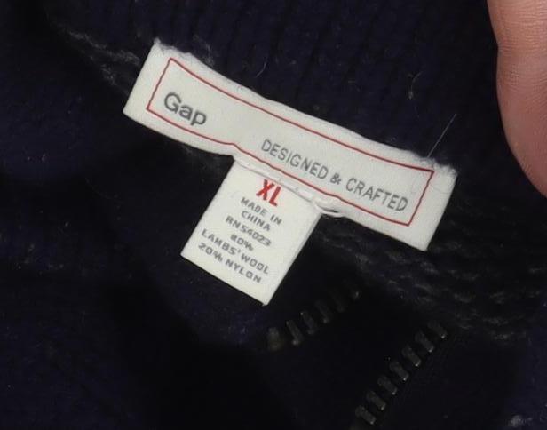 Gap Men's Blue XL Knit Wool Toggle Jacket