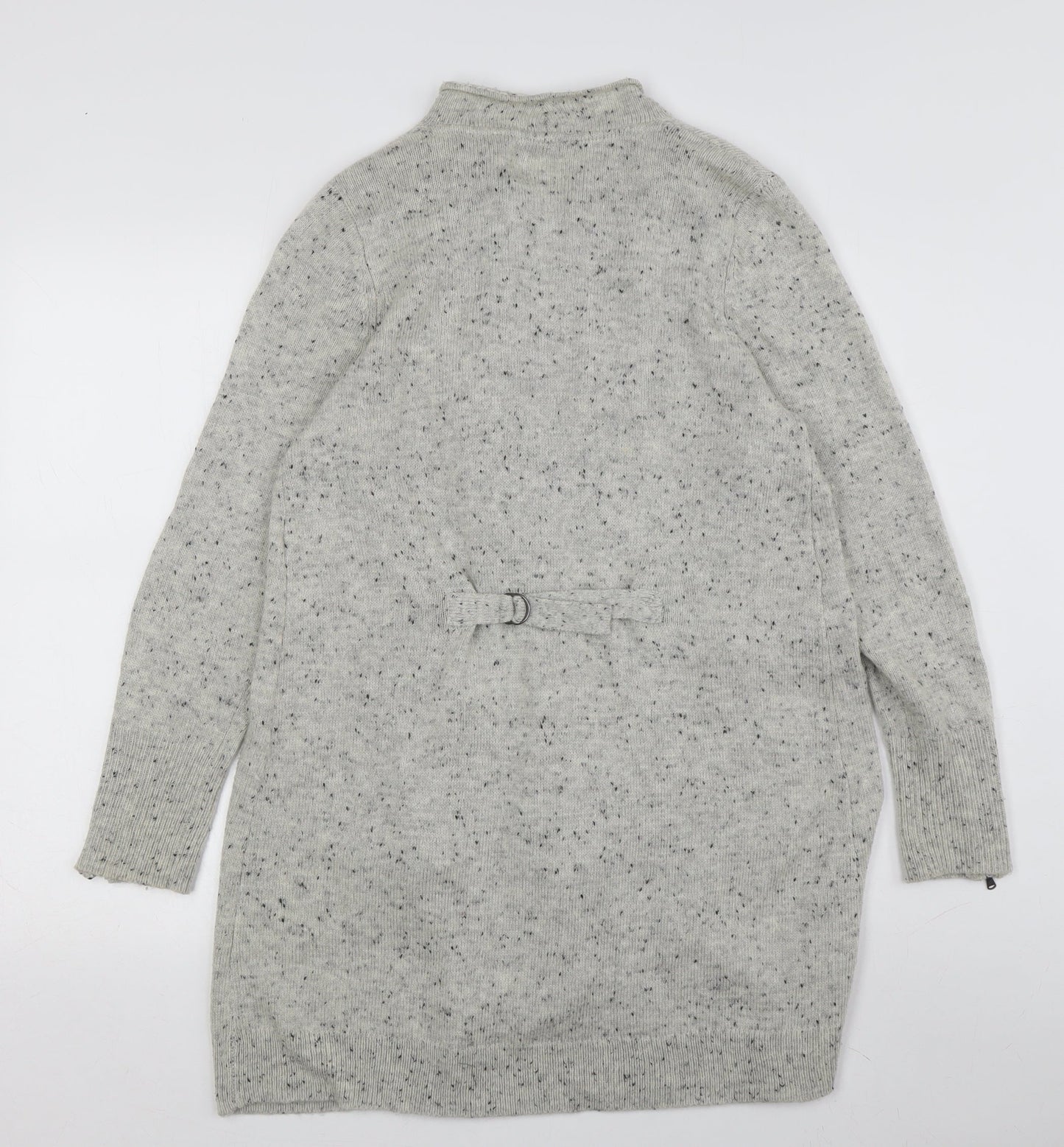 Mint Velvet Women's Grey Cardigan Size 10 with Zip Accents