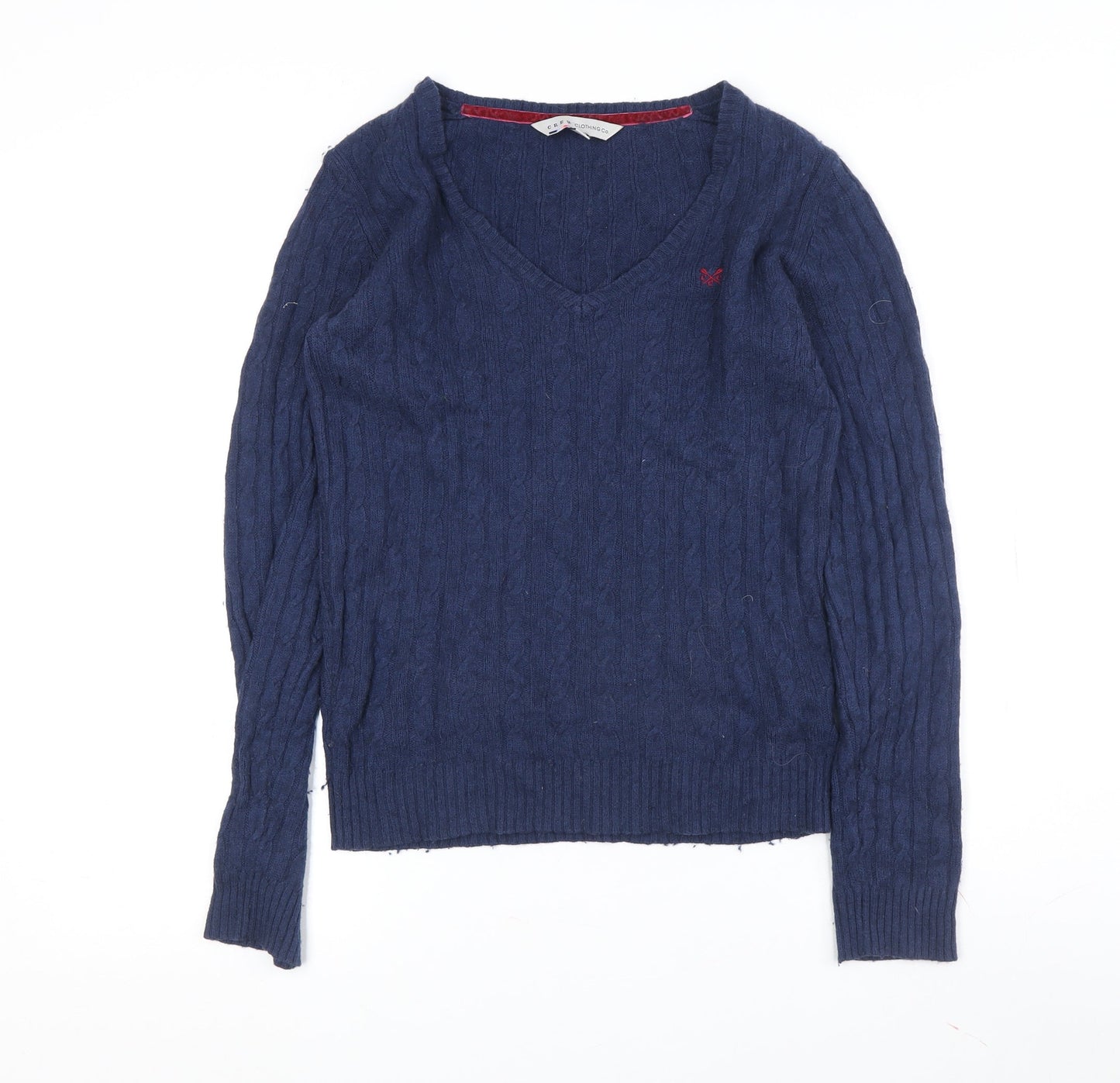 Crew Clothing Women's Blue V-Neck Pullover Jumper