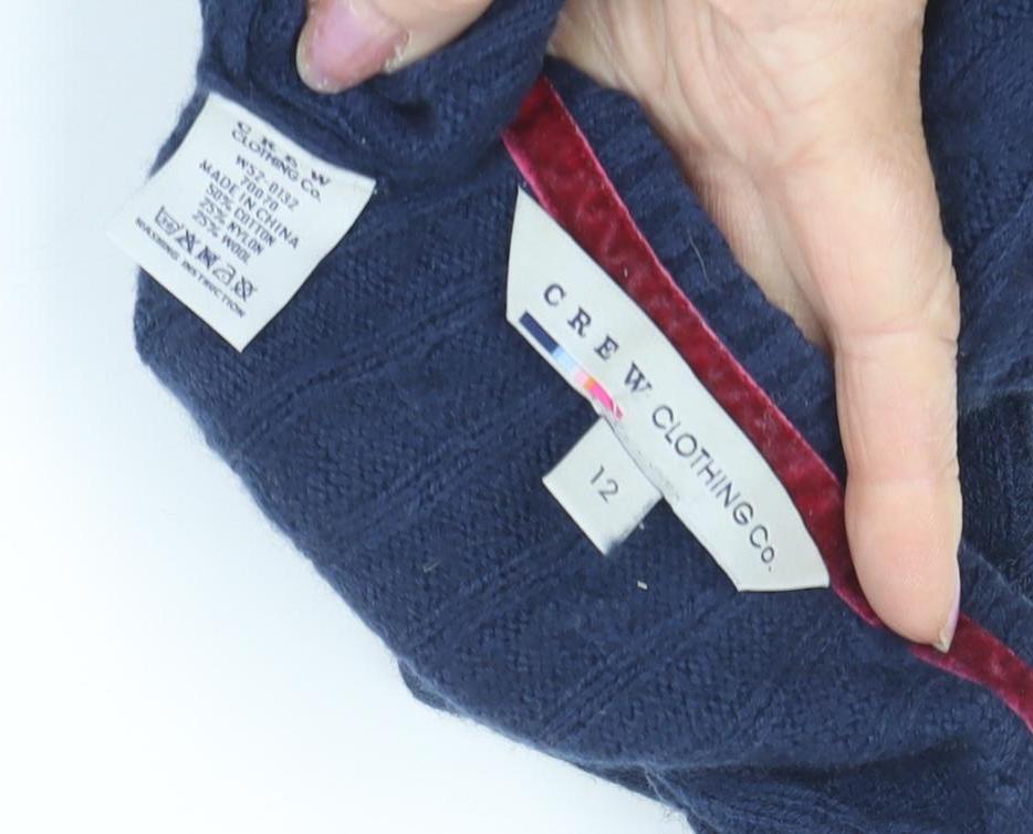 Crew Clothing Women's Blue V-Neck Pullover Jumper