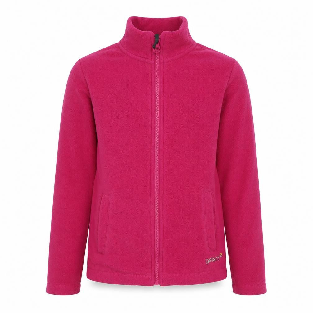 Front view of Gelert girls’ pink fleece jacket 11-12 years
