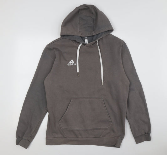 Adidas Men's Grey Pullover Hoodie - Size L