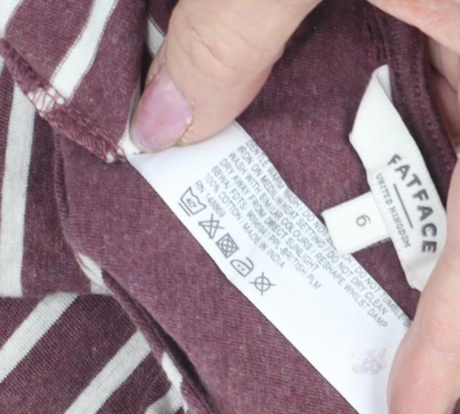 Fat Face Women's Purple Striped Fit & Flare Dress, Size 6