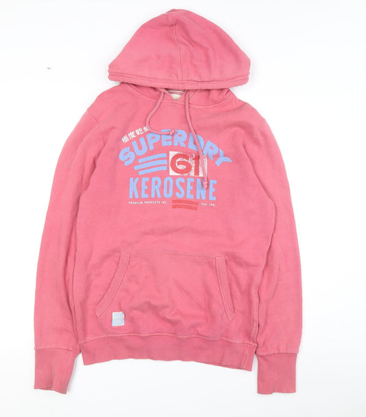 Superdry Women's Pink Pullover Hoodie - Size L