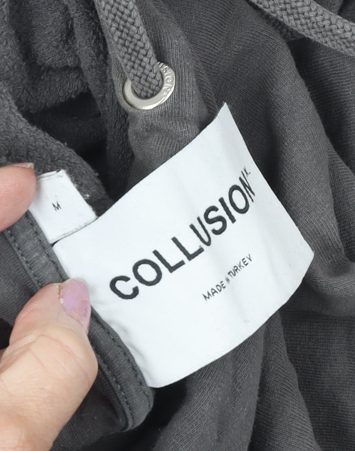 Collusion Grey Unisex Pullover Hoodie M