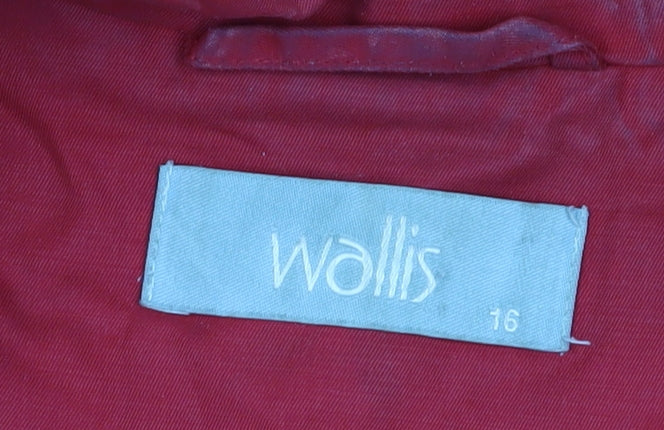 Wallis Women's Red Trench Coat, Size 16, Belted, Casual