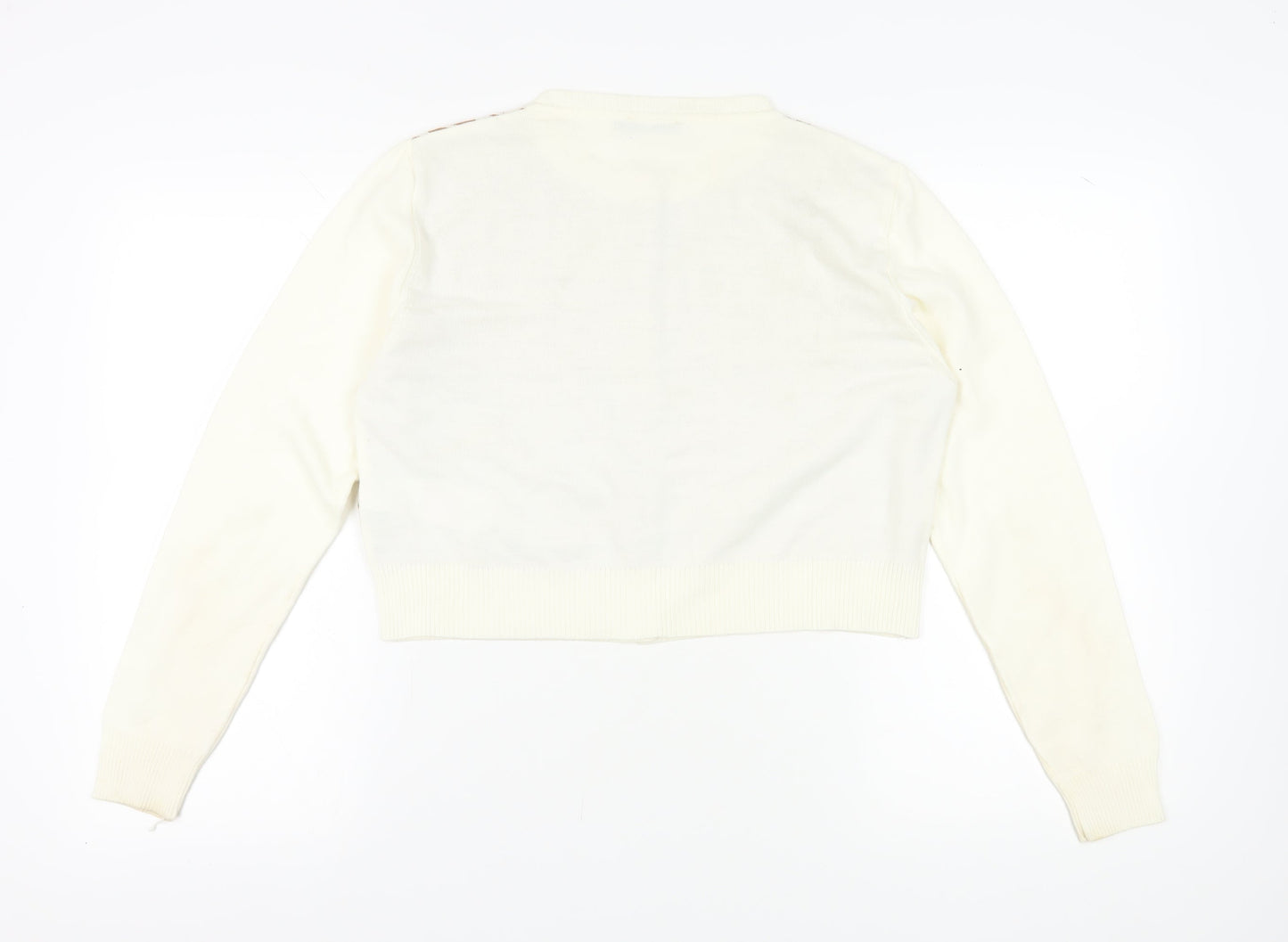 Boohoo Women's Beige Check Cardigan - Size L
