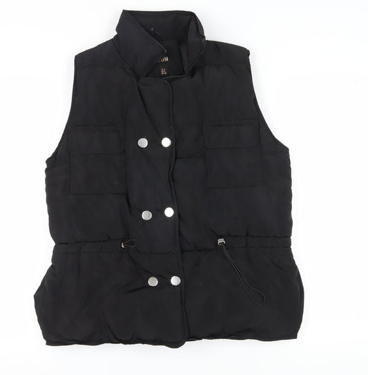 QED LDN Women's Black S Waistcoat Casual Classic