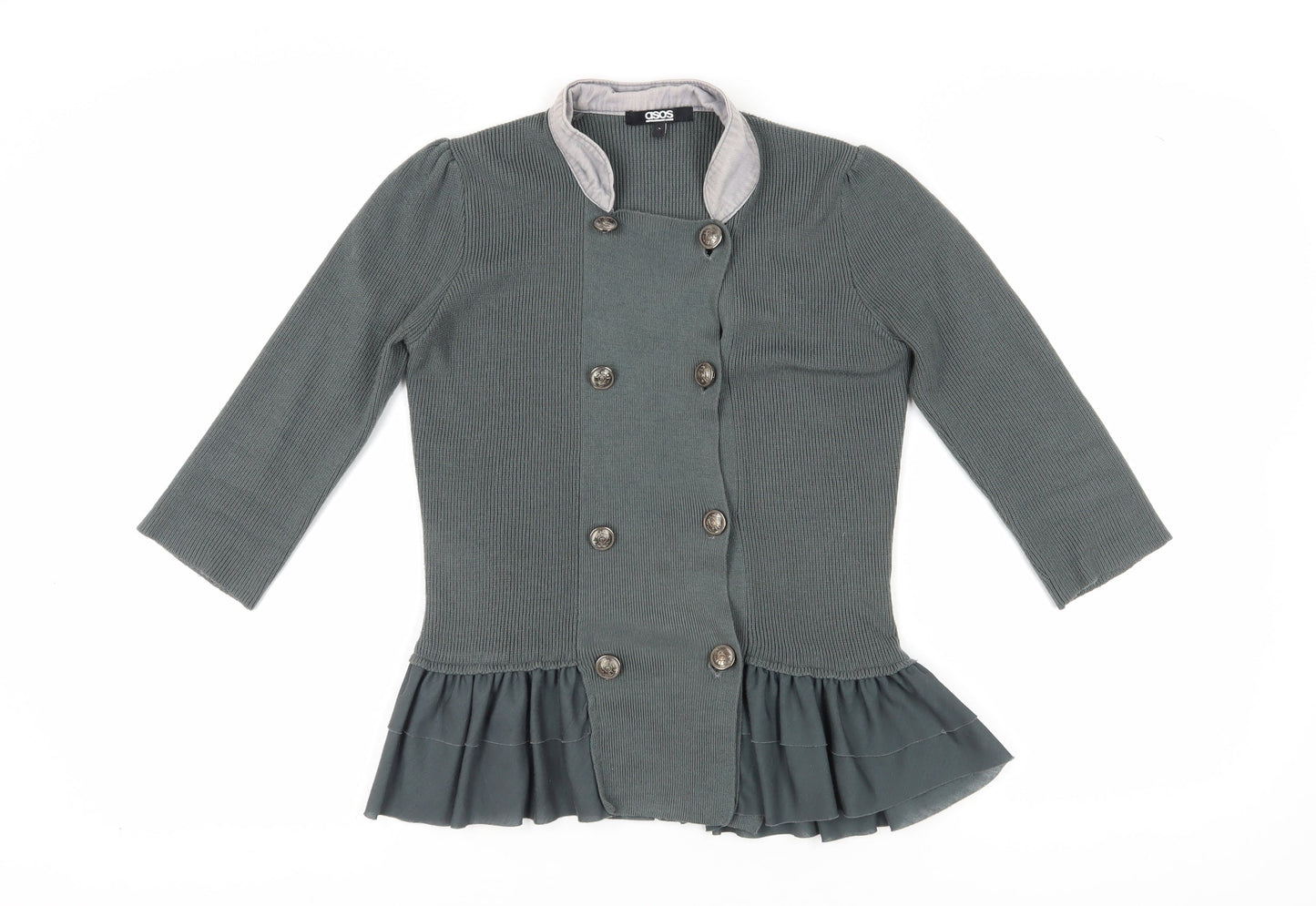 ASOS Women's Green Cardigan, Size 8, Button Accent