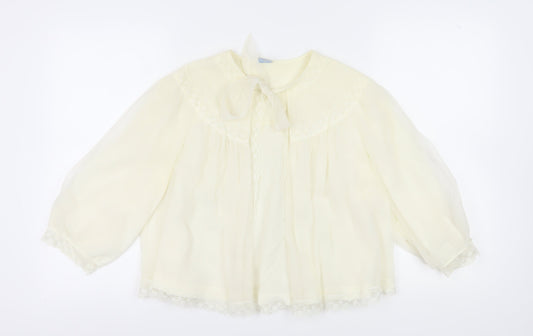 St Michael Women's Ivory 3/4 Sleeve Nylon Blouse