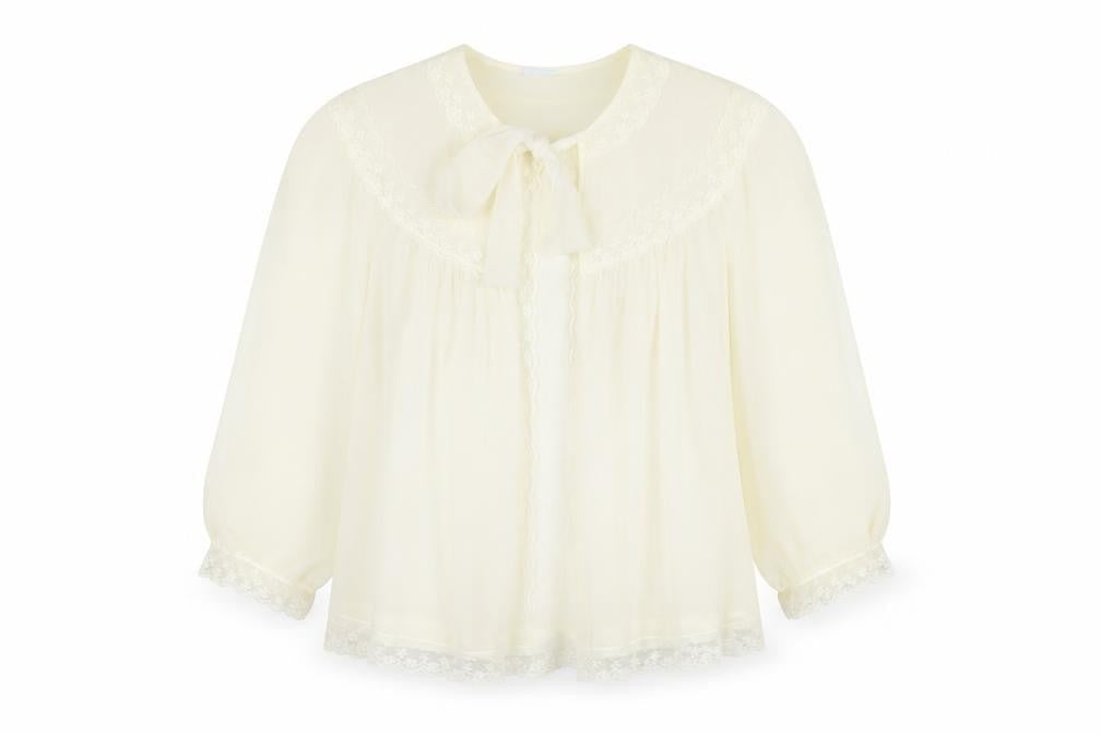 Womens UK Size M St Michael Ivory Nylon Blouse