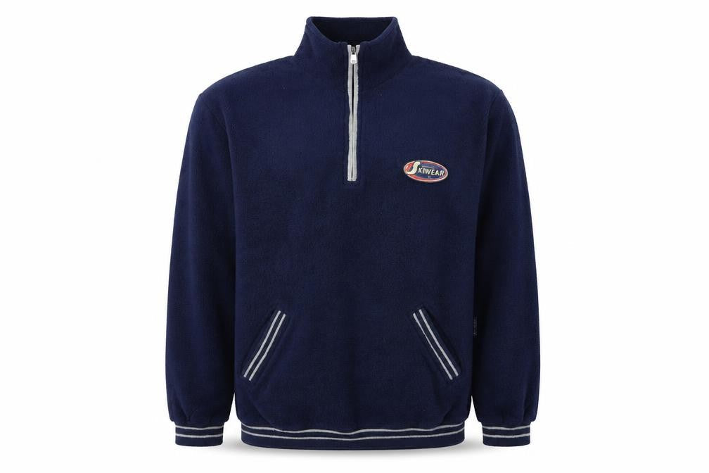 C&A Mens Navy Blue Ski Sweatshirt, 1/2 Zip, Size 154