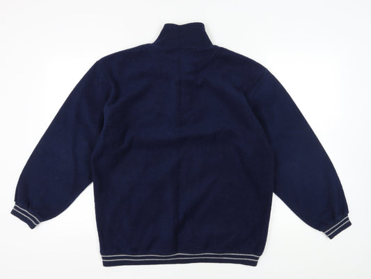 C&A Men's Navy Blue Ski Sweatshirt, 1/2 Zip, Size 154