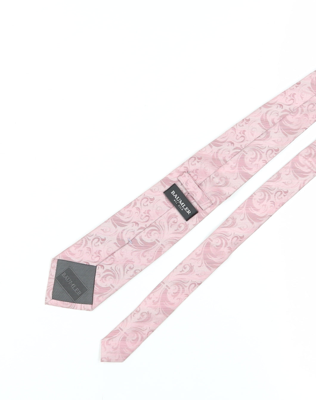 Bäumler Men's Pink Silk Floral Tie, Elegant Design