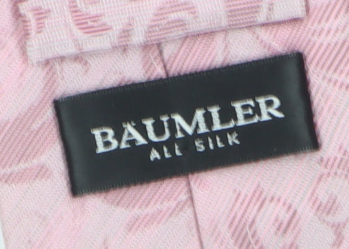 Bäumler Men's Pink Silk Floral Tie, Elegant Design