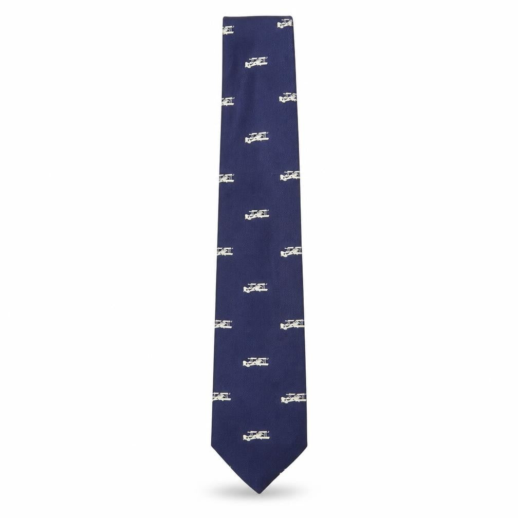 Van Buck Blue Slim Tie with Vehicle Motif for Men