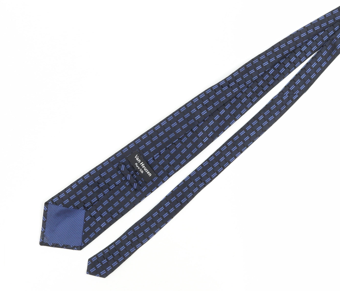 Van Heusen Men's Blue Geometric Silk Tie