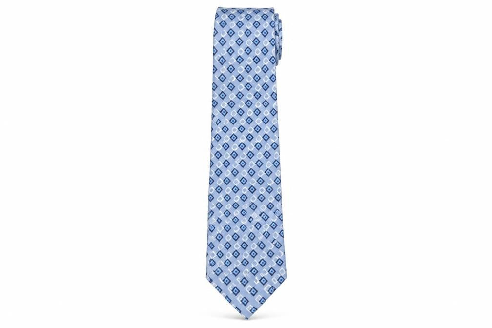 Jonelle Men's Blue Geometric Silk Tie, One Size