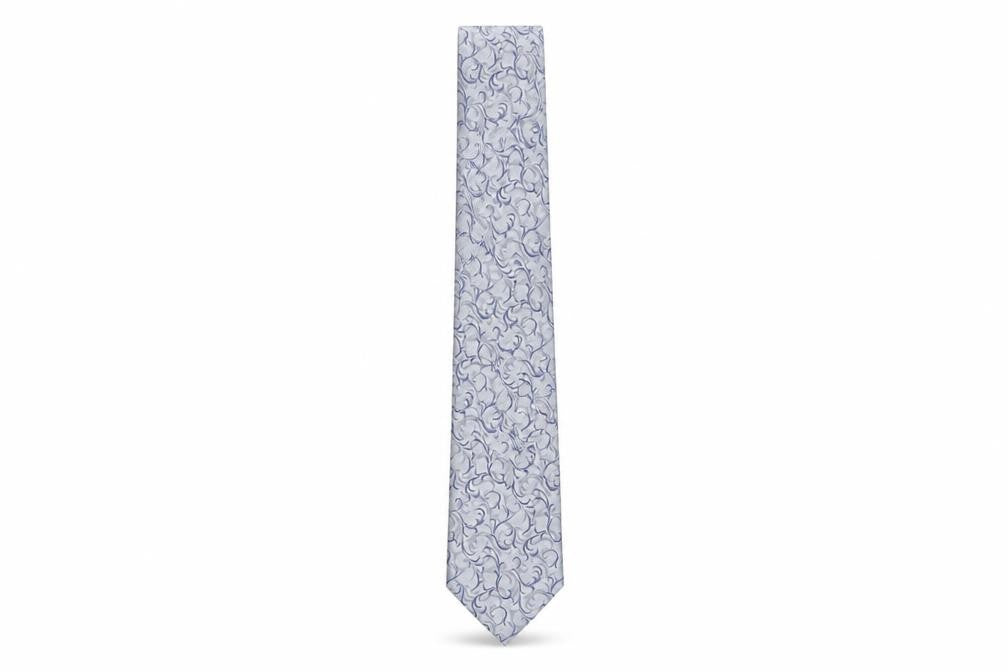 Simon Carter Men's Grey Floral Silk Handmade Tie