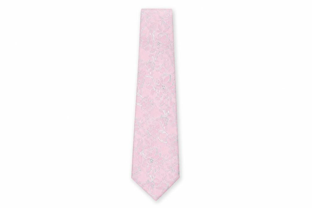 French Connection Pink Floral Silk Men's Tie