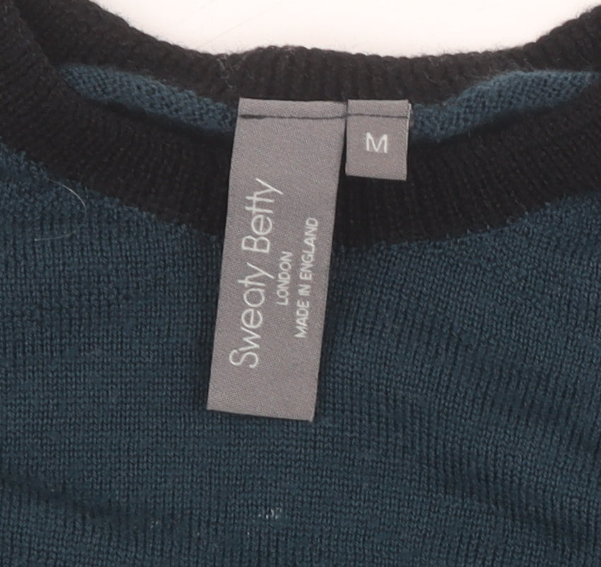 Sweaty Betty Women's Blue Merino Wool Jumper Medium