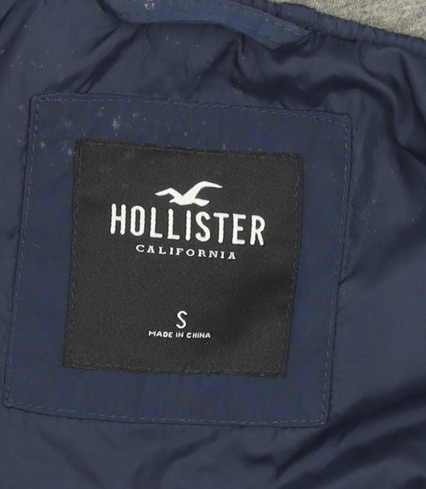 Hollister Men's Blue Varsity Jacket, Size S, Hooded