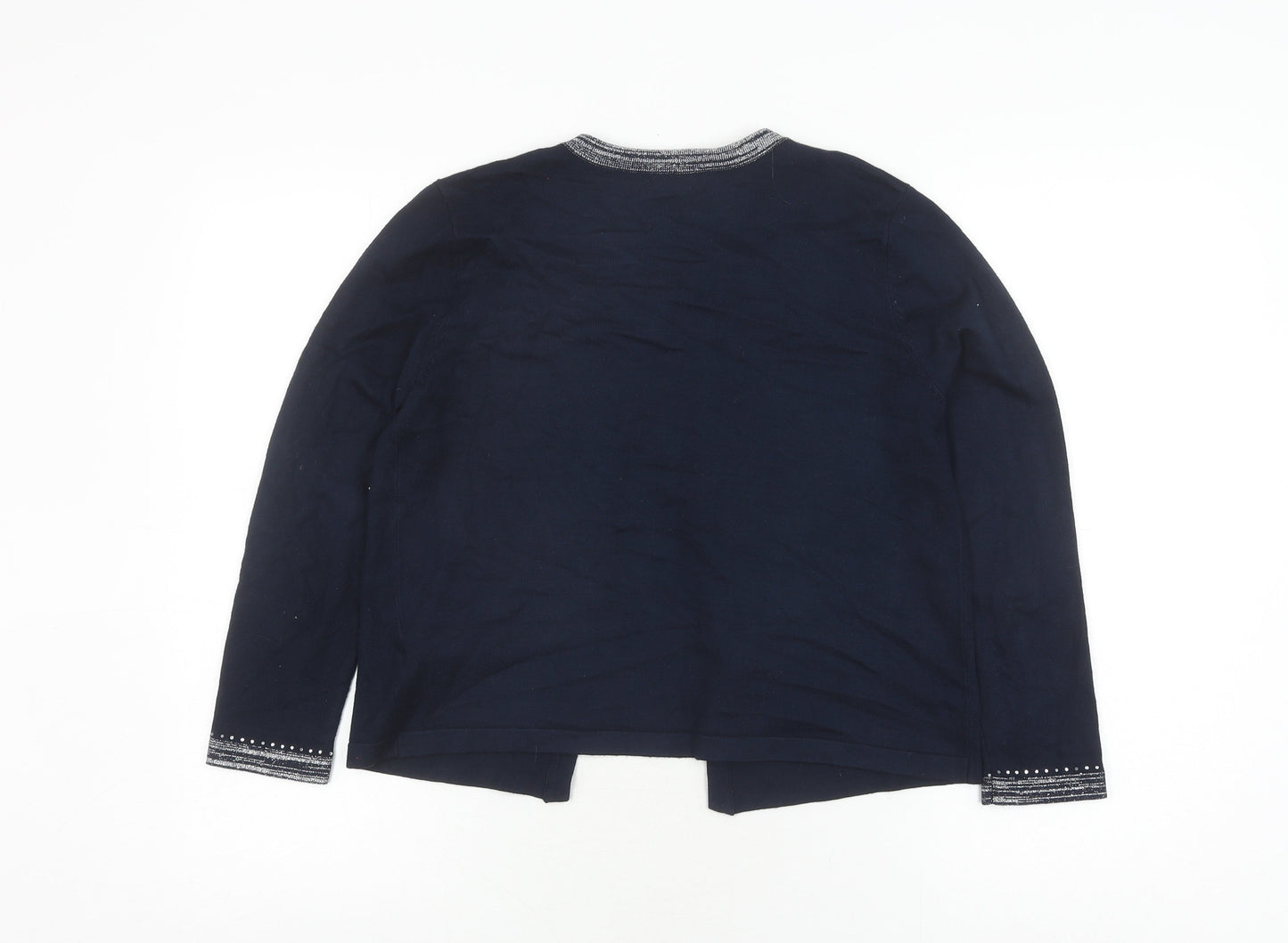 M&Co Women's Blue Cardigan Size 10 Round Neck