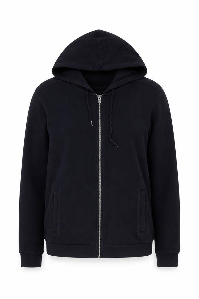 Zara Black Full Zip Hoodie, Unisex M, Hooded Casual Wear