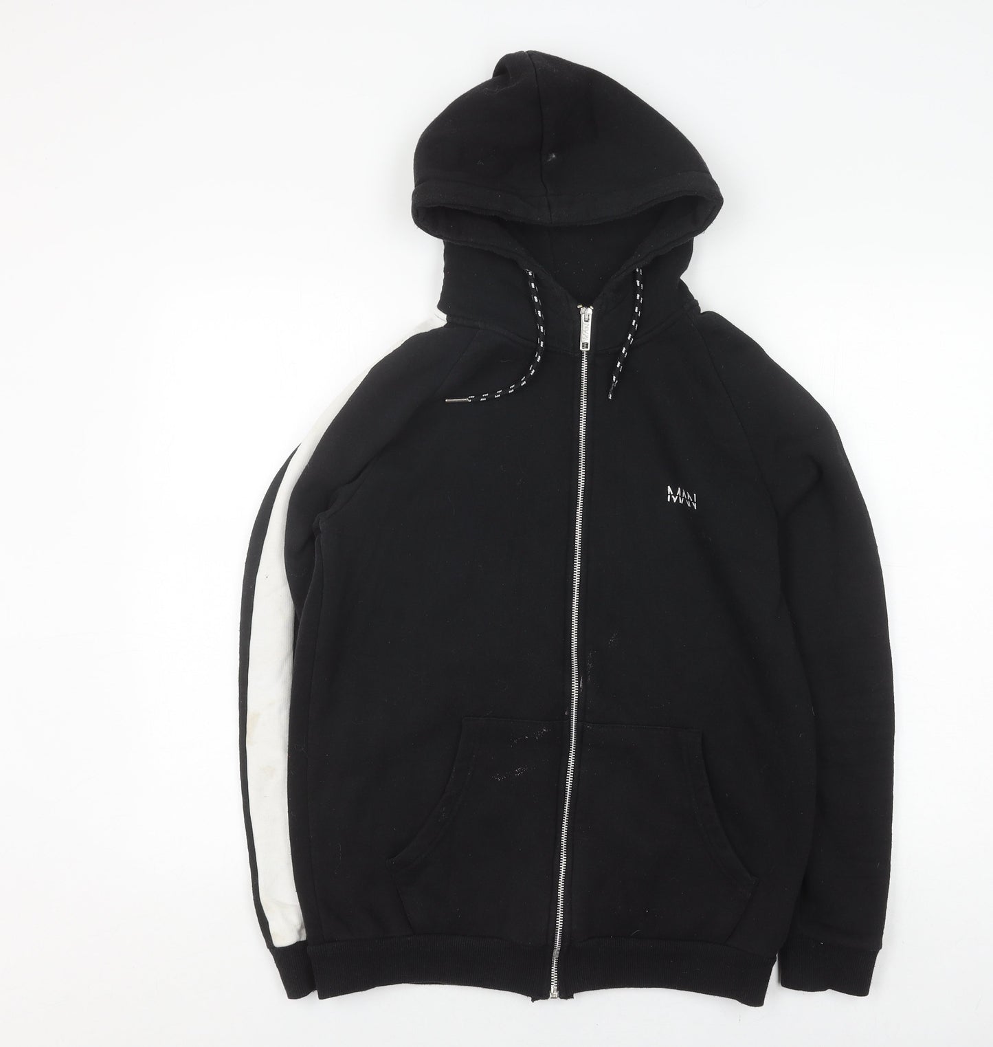 boohooMAN Men's Black Full Zip Hoodie M