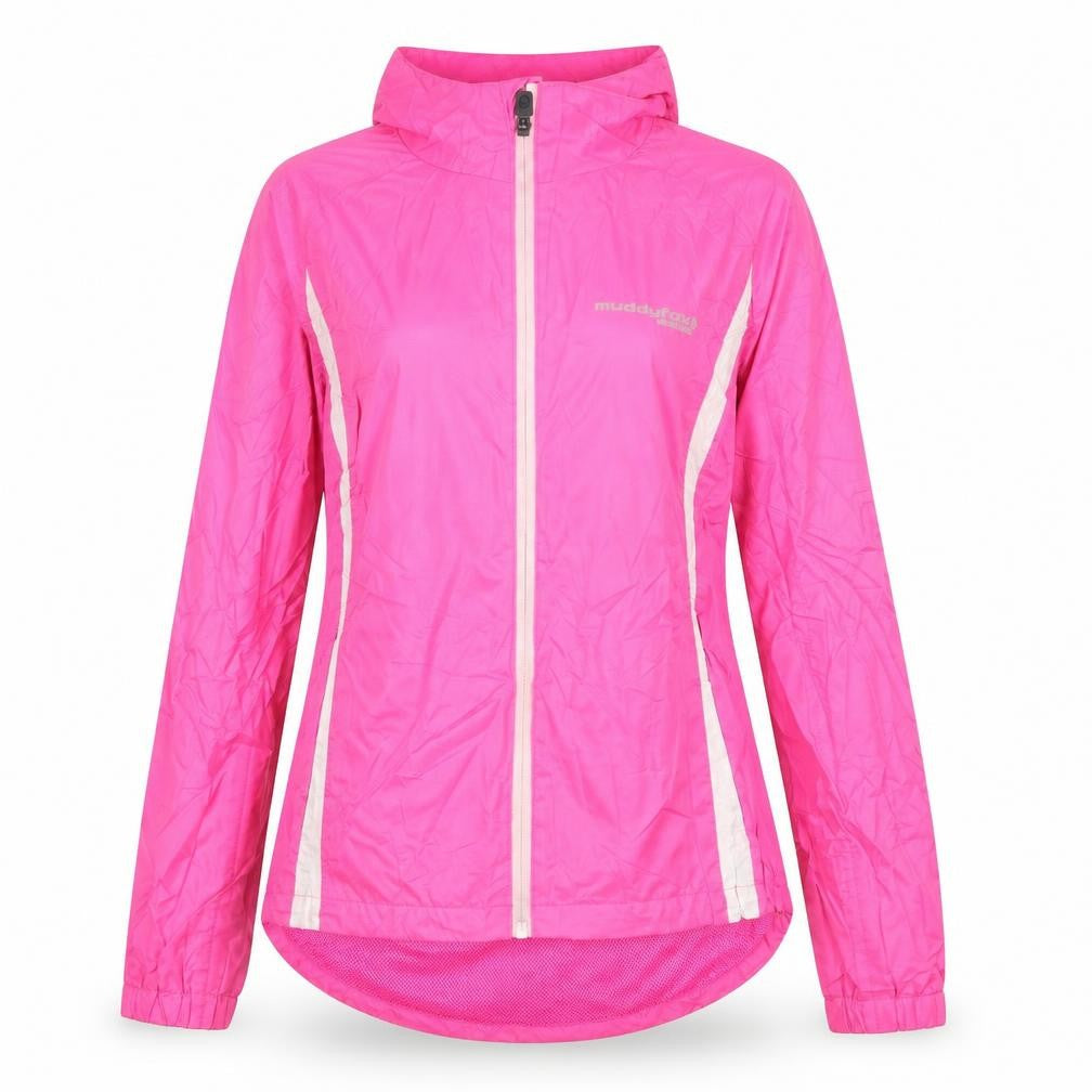 Front view of Muddyfox Women's Pink Windbreaker Jacket, size 10