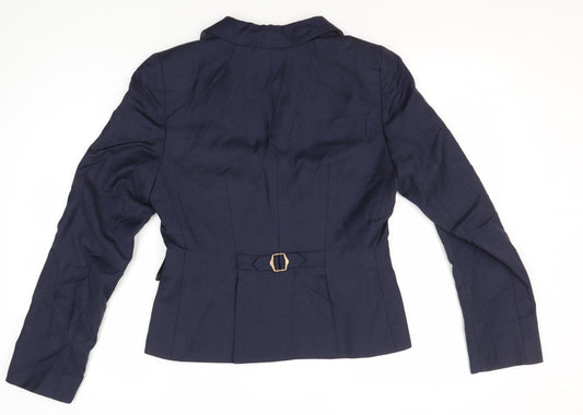 NW3 Women's Blue Wool Blazer, Classic Two-Button, Size 10