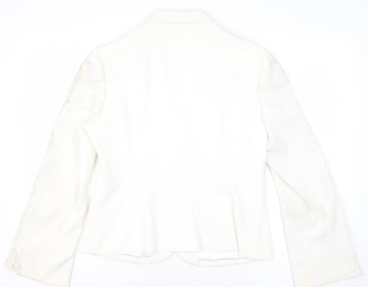 Kaleidoscope Women's White Blazer UK 14 Regular